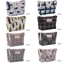 3pcs Printed Cosmetic Bag Canvas Purse Zip Makeup Wash Storage Pouch