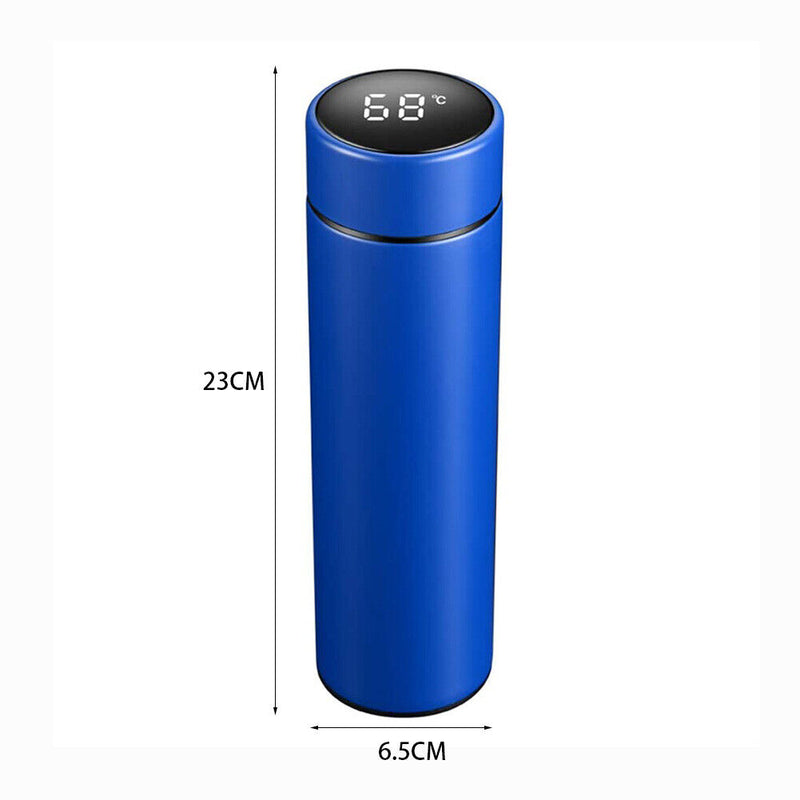 Digital Thermal Water Cup Touch Display Temperature Vacuum Flasks (Blue) Newly