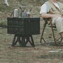 Folding Storage Box w/Wood Lid Outdoor Camping Clothing Organizers Sundries Case