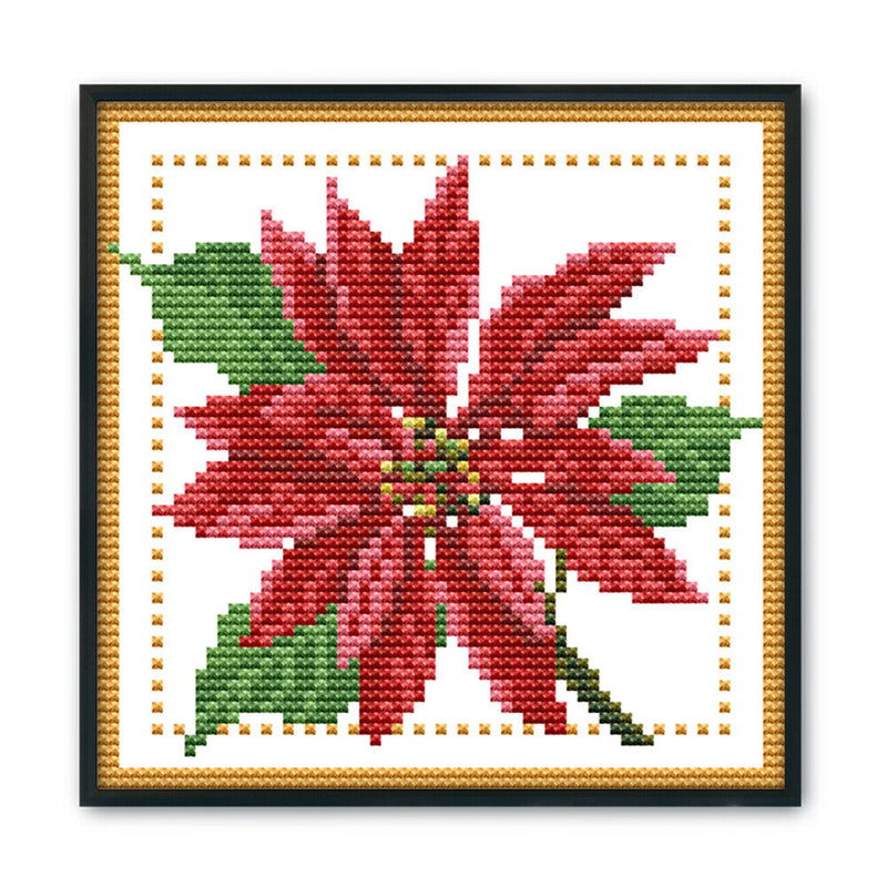 Artwork DIY Needlework 14CT Stamped Kit Cross Stitch (H434 December Flower)