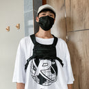 Street Shoulder Bags Women Men Nylon Hip Hop Vest Chest Pouch (1 Black)