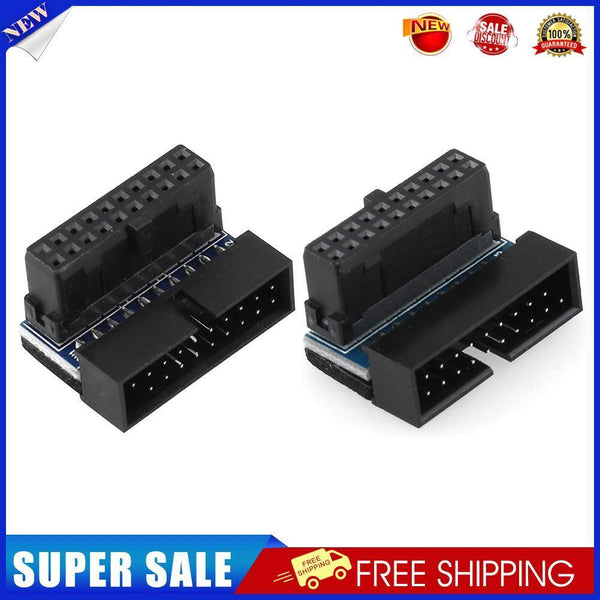 2pcs Motherboard USB3.0 19Pin/20Pin Socket Male to Female 90 Degree Adapter