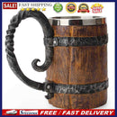 Simulation Crude Wood Drinking Mug Double Wall Insulated Beer Cup Wine Tumbler