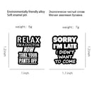 Creative Enamel Pins Funny Letters Brooches Cartoon Badges Black White Note