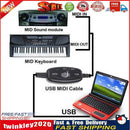 6FT PC USB to MIDI Keyboard Interface Converter Cable Cord Newly