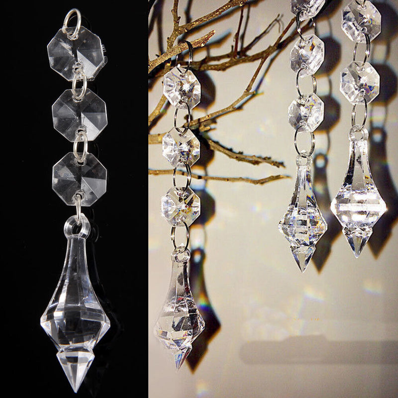 10pcs Acrylic Crystal Beads Garland Chandelier Hanging Wedding Party Decor