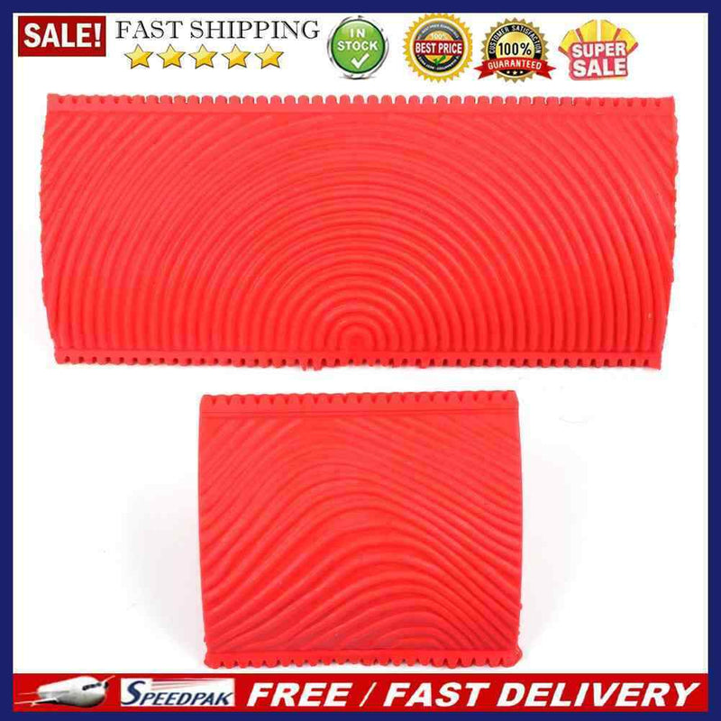 2pcs Rubber Red Wood Grain Graining Pattern Wall Paint DIY Painting Tool