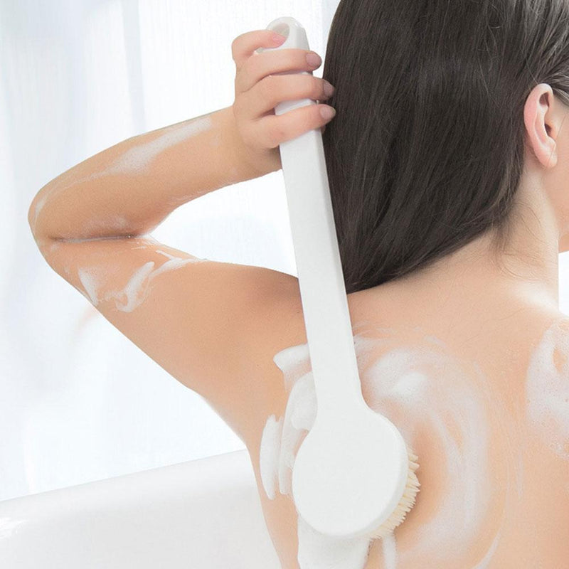 Body Brush Shower Scrubber Lotion Applicator Sponge Bath Back Brush Long Handle`