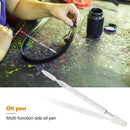Dual-purpose 2 Brass Head Leather Edge Oil Gluing Dye Pen Paint Roller Tool