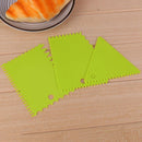 3pcs/Set Cake Icing Scraper Wave Serrated Scraper Baking Tool(Green)