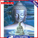 Full Embroidery Stamped Buddha Statue In Water 11CT Cotton Thread Cross Stitch K