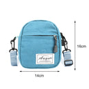 Fashion Women Canvas Patchwork Crossbody Bag Casual Mini Handbags (Blue)