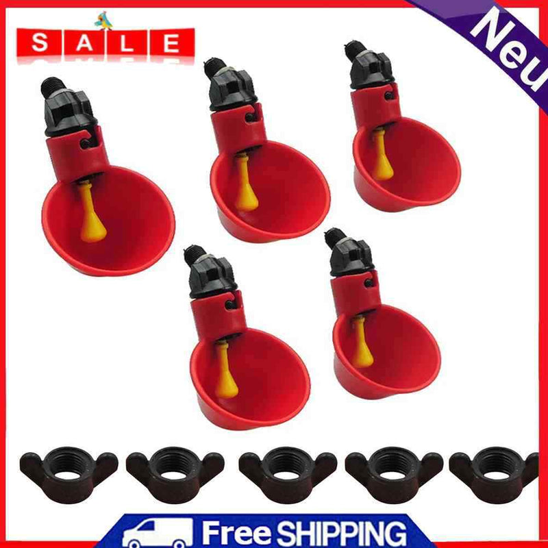5pcs Bird Coop Poultry Chicken Drinker Water Drinking Bowl Cups Poultry Tools