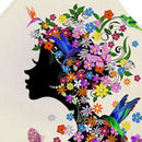 Flower Girl Print Kitchen Linen Apron Waterproof Home Chefs Bibs (82x68cm)