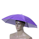 5pcs Outdoor Sunscreen Anti-Rain Elastic Band Head Umbrella Hat (Purple)