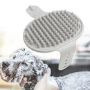 Dog Cat Bath Brush Comb Rubber Pet Hair Fur Grooming Massage Glove (Grey) Newly