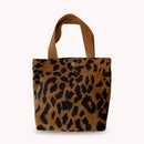 Daily Corduroy Bento Handbag Women Animal Lunch Storage Bag (Brown Leopard)