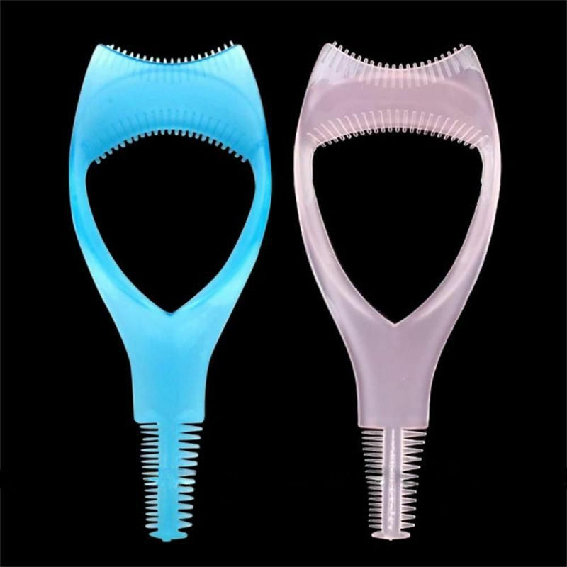 Women 3-In-1 Eyelash Comb Template Make Up Brush Mascara Shield Applicator Tool
