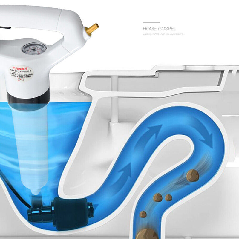 Portable Clogged Remover Toilet Plungers One Shot Floor Air Drain Dredge Newly