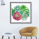 5D DIY Full Round Drill Diamond Painting Succulent Plant Cross Stitch Embro