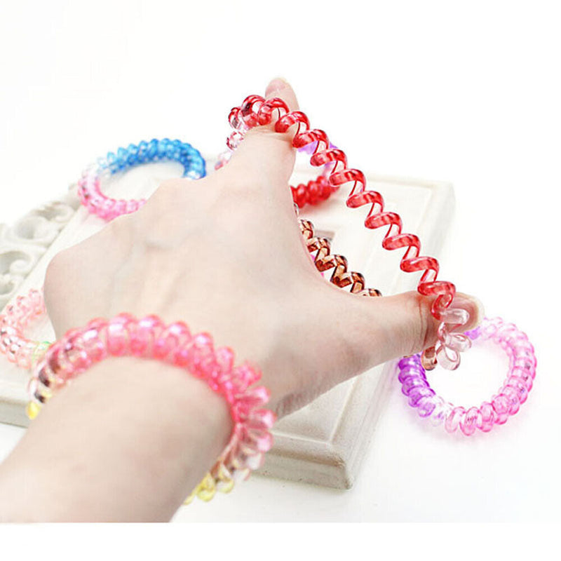 Women Fashion Elastic Ponytail Holders Hairbands Gradient Rubber Telephone Wire