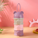 Portable Baby Food Storage Box Bear Shape Milk Powder Container (Purple) Newly