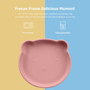 Children Dishes Baby Silicone Sucker Feeding Bowl Kids Dining Plate (Pink) Newly