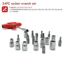 24pcs T-Handle Screwdriver Set Bits with Hex Head Drill Head Kit w/Sockets Newly