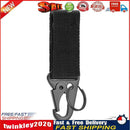 Outdoor Carabiner Keychain Nylon Hanging Webbing Buckle MOLLE Hook (Black) Newly