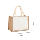 Burlap Tote Shopping Bag Reusable Grocery Storage Organizer Handbags (L)