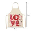 Kitchen Linen Apron LOVE Print Home Restaurant Cooking Baking Bib Oil-proof