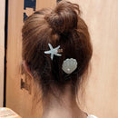 2pcs/set Korean Sea Star Shell Hairpins Women Irregular Hair Clips (Green) Newly