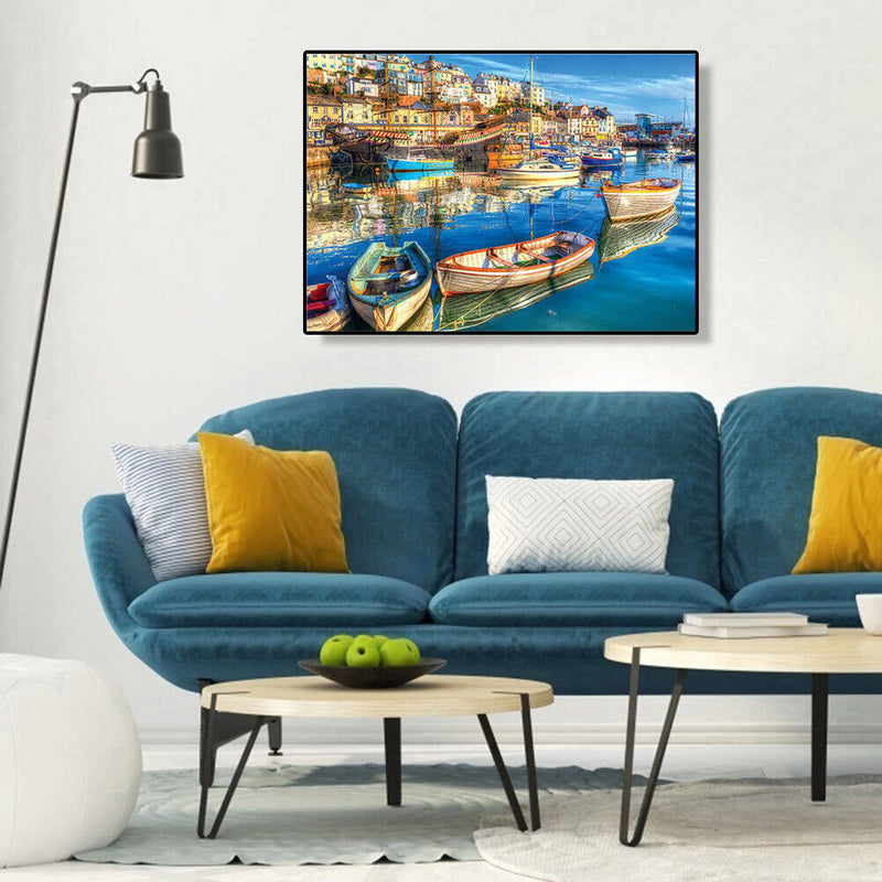 Painting By Numbers DIY Ship Hand Painted Canvas Oil Art Picture Gift Craft Kit