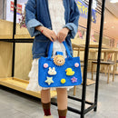 Felt Handbag Totes Kids Cute Cartoon Fabric Top-Handle Shopping Shoulder Bag