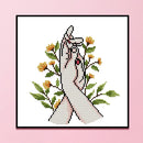 14CT Partial Cross Stitch Hands Together Stamped DIY Embroidery Kits Crafts