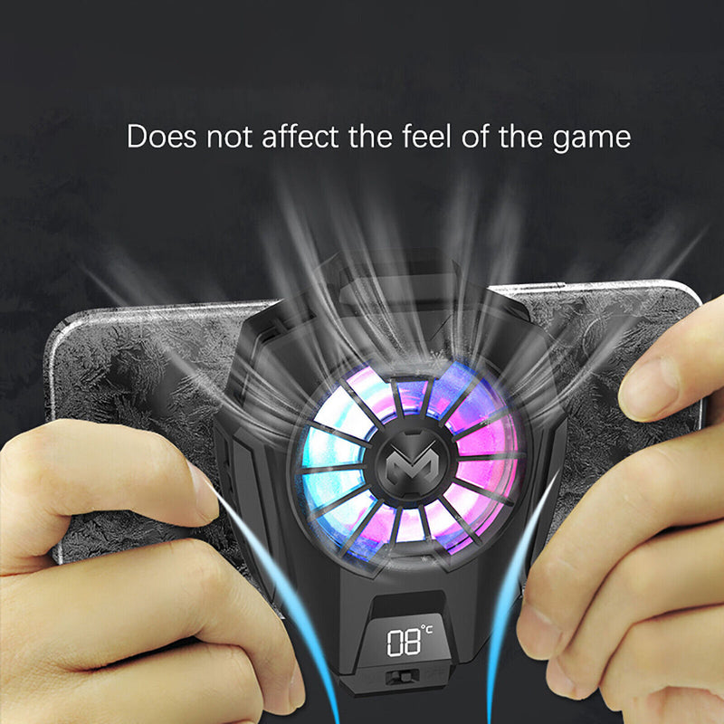 Phone Cooler Cooling Fan Frozen Digital Display Phone Radiator Ambient Light