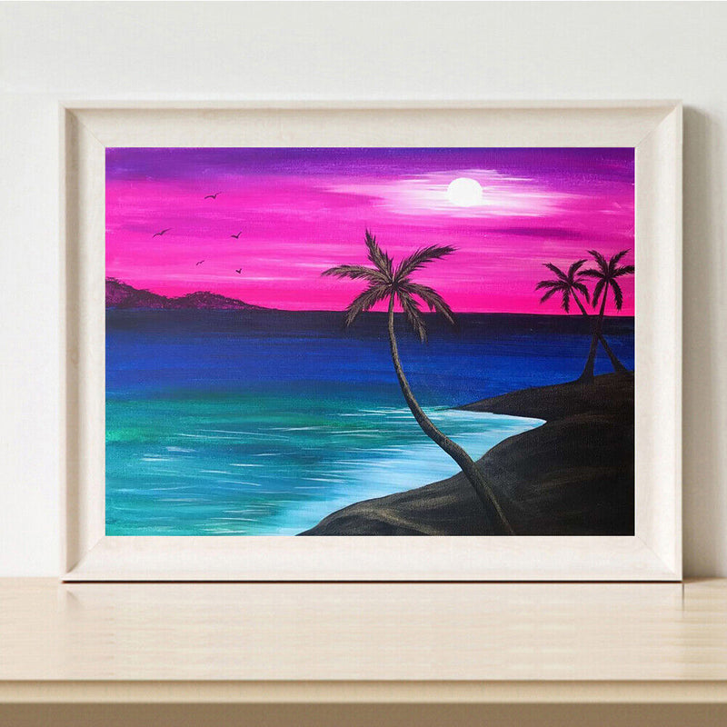 Hand Painted Drawing DIY Art Canvas Oil Kit Paint By Numbers Scenery Decor Gift