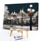 Hand Painted on Canvas DIY Castle in Snow Oil Paint By Numbers Drawing Kit Craft