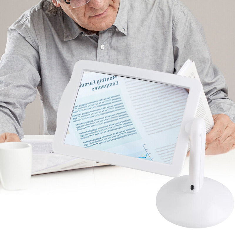Bright LED Screen Magnifier Reading Viewer Magnifying Glass + Rotating Bracket