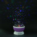 Rotating Projector Starry Night Lamp Projection LED Lights Xmas Gift(Purple
