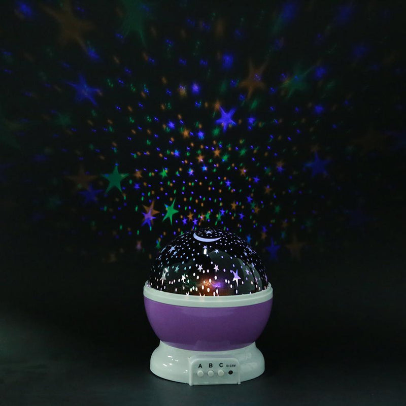 Rotating Projector Starry Night Lamp Projection LED Lights Xmas Gift(Purple