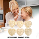 Heart Mooncake Mold Hand Pressure Biscuit Mould Bake Pastry Decor Bakeware