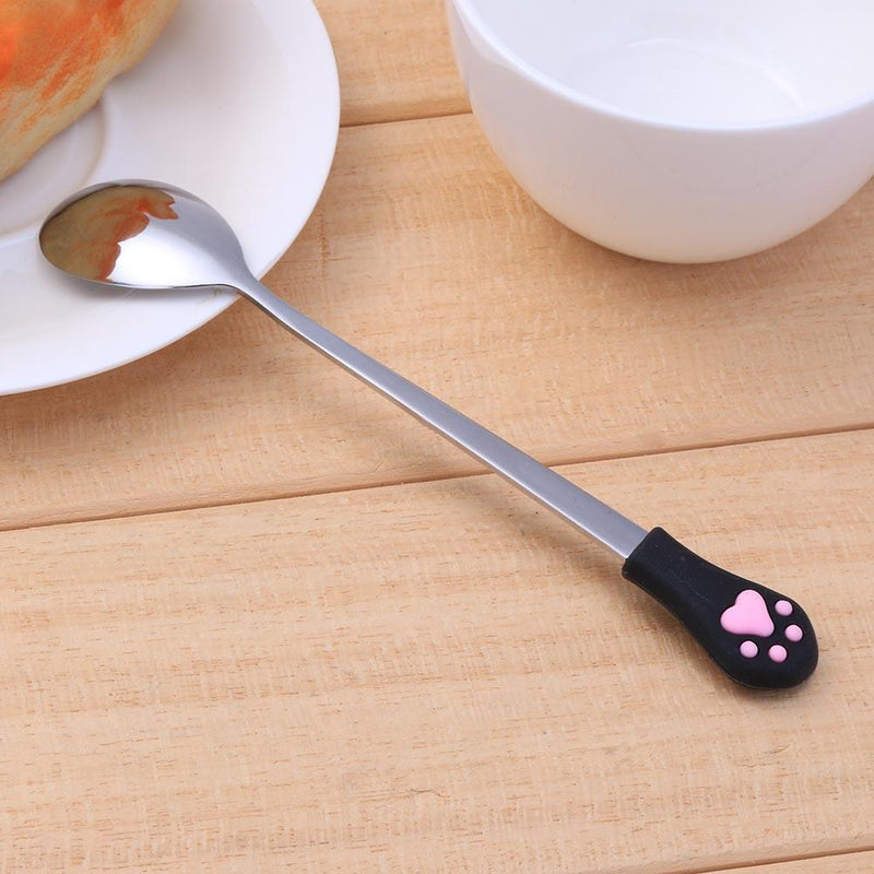 Stainless Steel Spoon with Long Handle Coffee Milk Scoops Tableware Tool(5)