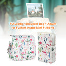 For Fujifilm Instax Mini 11 9 8+ 8 PU Leather Shoulder Bag+Album (Sky Blue)