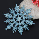 24pcs Snowflakes Xmas Tree Decor Plastic Glitter Snow Flake(Light Blue) Newly
