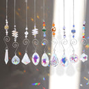 Crystal Ornaments - Clear Crystals Hanging Pendants Charm Ornaments Pack of 9