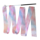 Flashing Glitter Dance Ribbon Gymnastics Ballet Twirling Stick (2m Black) Newly