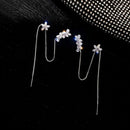 Crystal Water Flower Chain Tassel Earring Stud Earring Ear Bone Ear Clip