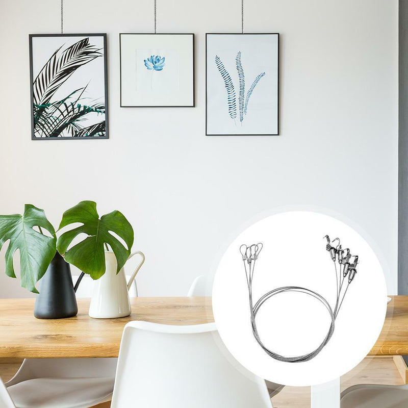 Stainless Steel Exhibition Art Gallery Photo Display Wire Cable Hook (4PCS)