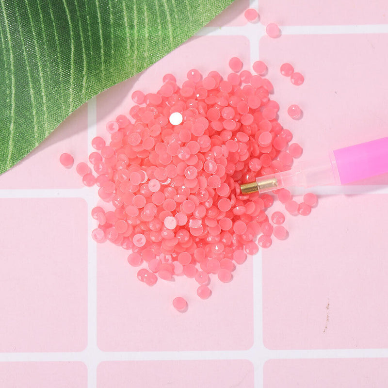 15g/Bag DIY Luminous Round Rhinestones Kit for Diamond Painting (Rose Pink)